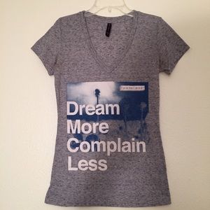 Grey V-Neck Graphic Tee