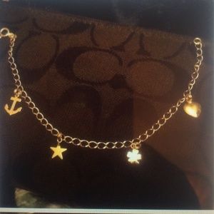 14k yellow gold charm bracelet