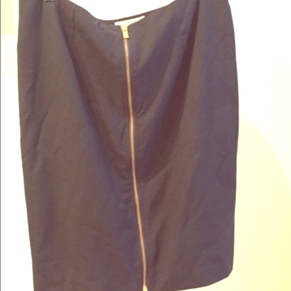 Black Full Zip Michael Kors Pencil Skirt