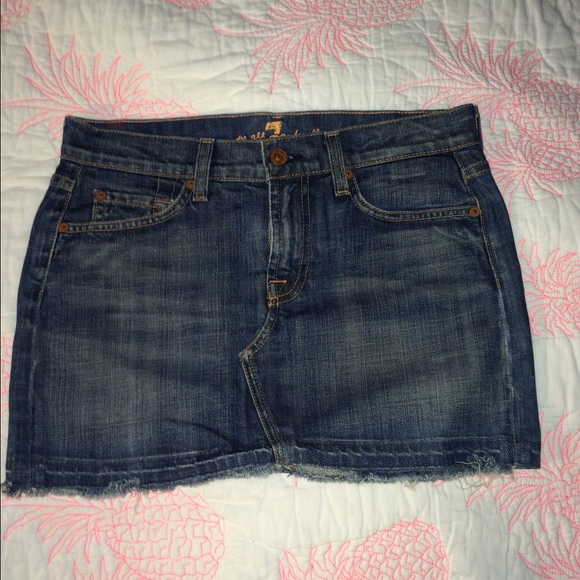 7 for all mankind jean skirt
