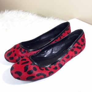 Red Leopard Print Flats