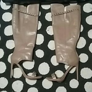 Open toe knee boots