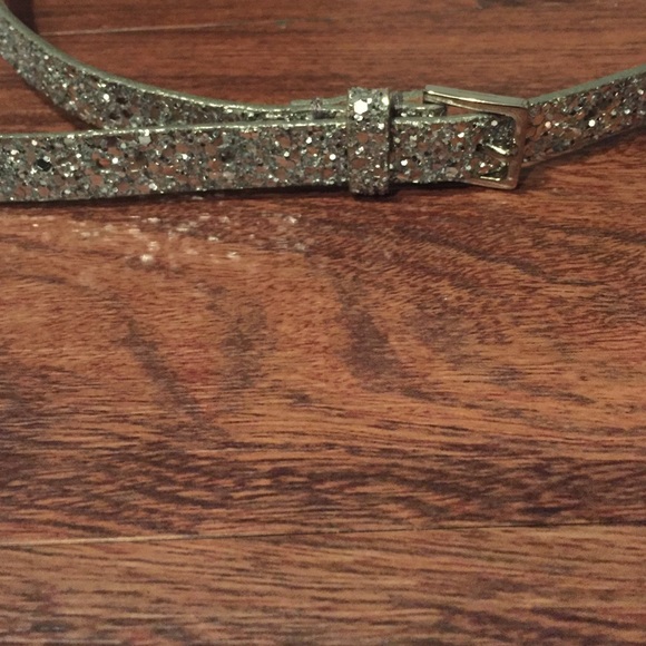 J. CREW genuine leather silver sparkly belt - Picture 3 of 3