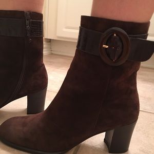 Brown suede boots