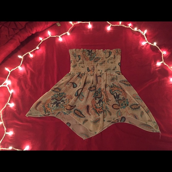 Paisley Strapless Top