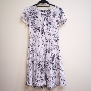 H&M Black and White Floral Dress