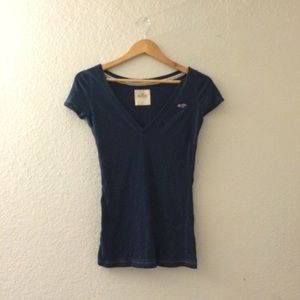 Hollister Navy Blue V-neck