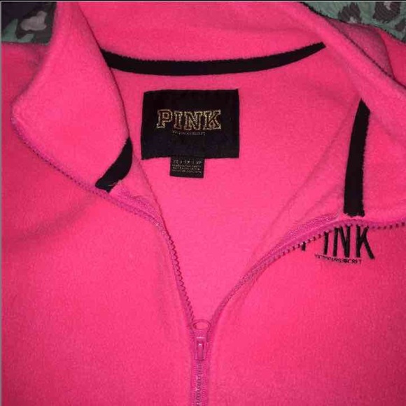💗RARE💗VICTORIA SECRET PINK FLEECE JACKET X-SMALL - Picture 2 of 2