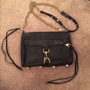 Rebecca Minkoff Mini Mac black & gold crossbody