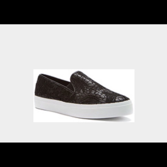 Volatile Melanie Slip On. Leather & Lace Sneaker