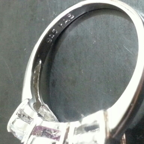 Size 7.5 Sterling Silver Pink  & Clear CZ Ring - Picture 4 of 4