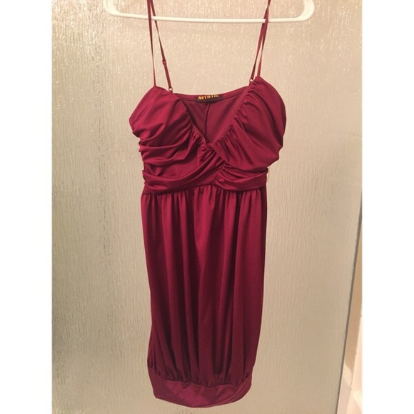 ♦️Burgundy Satin Dress