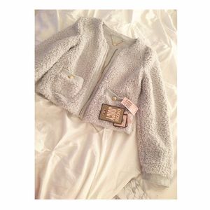 JuicyCouture || Gray Cozy Reversible Sherpa Jacket