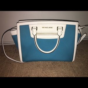 Michael Kors large Selma Top Zip Canvas Satchel