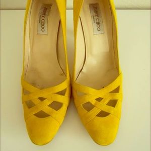 Yellow Suede Vintage Jimmy Choo Pumps