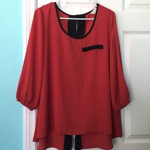 Fall orange chiffon top