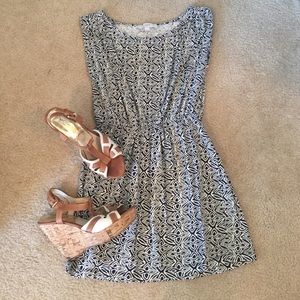 LOFT Navy Print Dress
