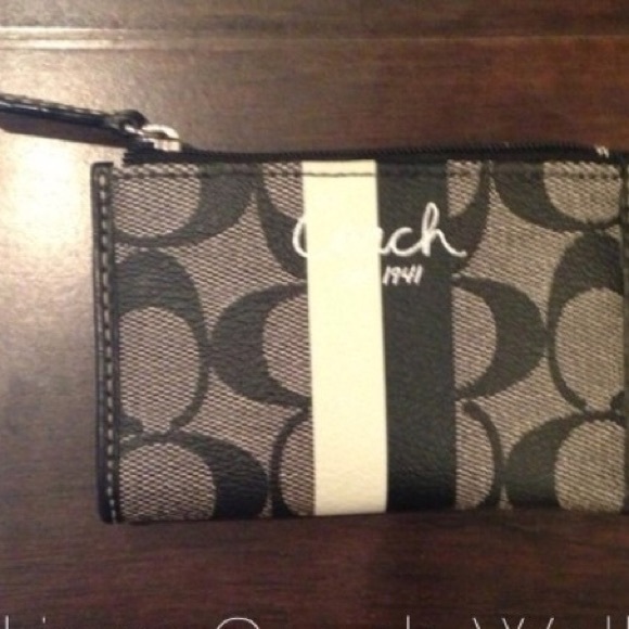 SOLD! Authentic NWOT b/w Coach skinny coin purse