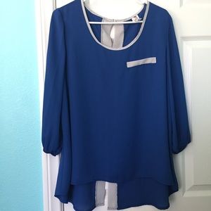 Blue chiffon top