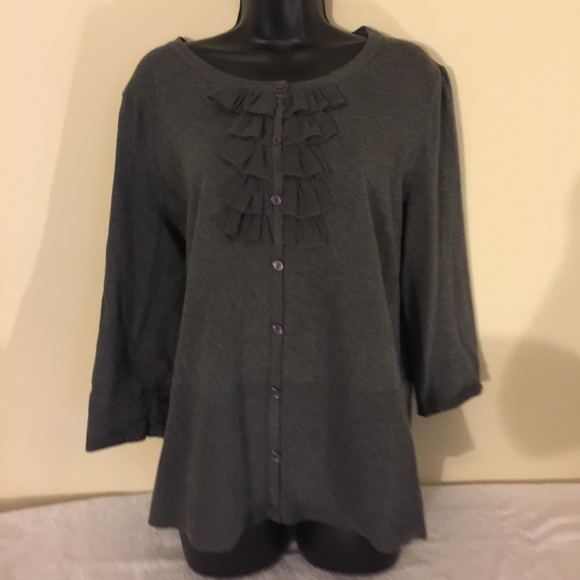 Grey Ruffled Sweater