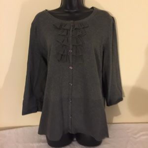 Grey Ruffled Sweater