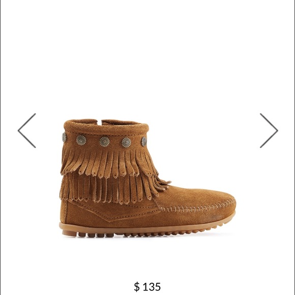 Minnetonka Concho Fringe/Suede Ankle Boots w Studs