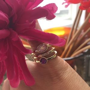 Lavender Petals 3 Piece Stackable Ring Set