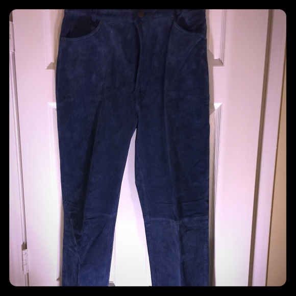 Leather Blue pants.