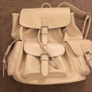 Forever 21 cream color faux leather backpack