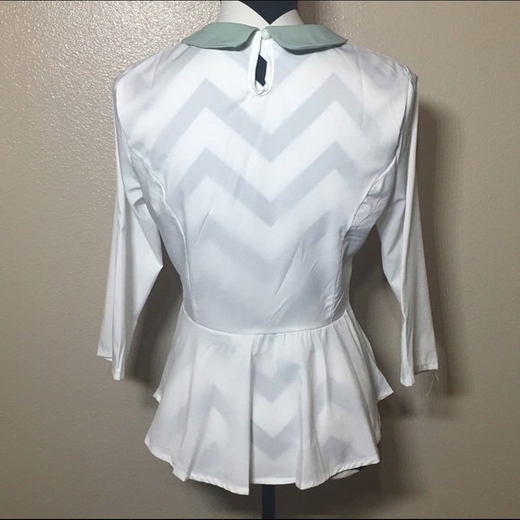 Peter Pan Collar Sleeve Flounced Blouse D4 - Picture 3 of 4