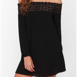 Black off the shoulder dress
