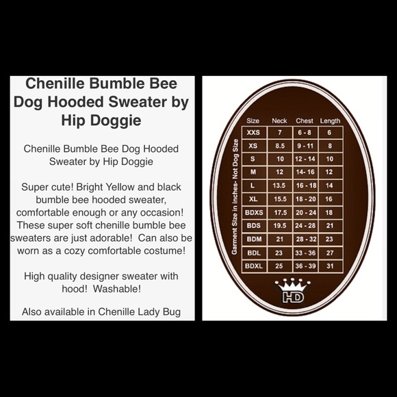 Cute chenille bumble bee sweater for your pup - Picture 3 of 3