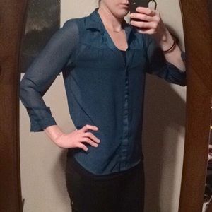 Sheer blue blouse
