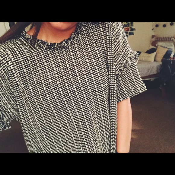 Mock neck short sleeve sweater
