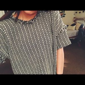 Mock neck short sleeve sweater