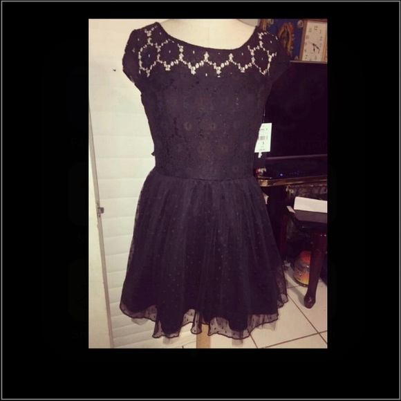 Reserved! Lace polka dot tulle dress