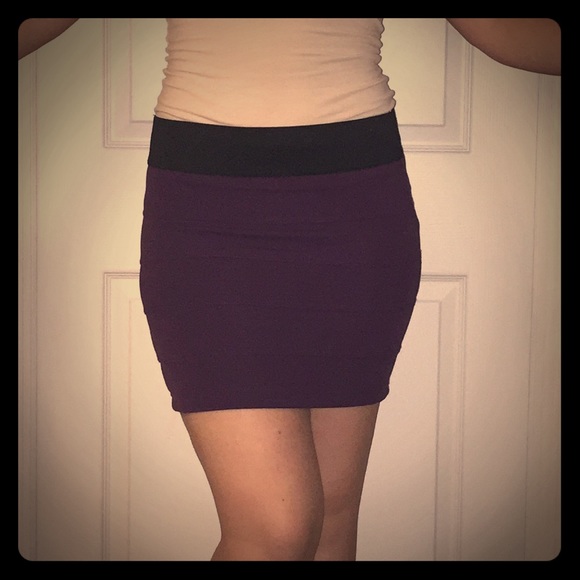 Plum mini skirt by Charlotte Russe.