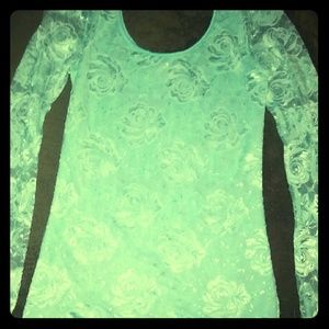 MINT GREEN LACE TOP