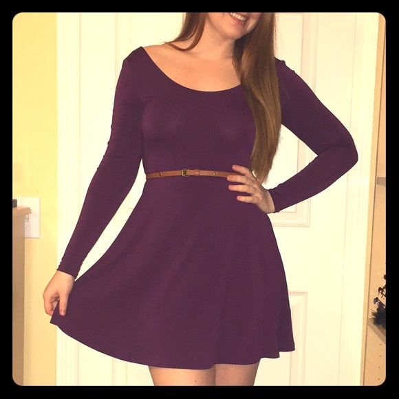 Plum a-line dress by H&M.