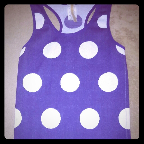 PURPLE & WHITE POLKA DOT TANK
