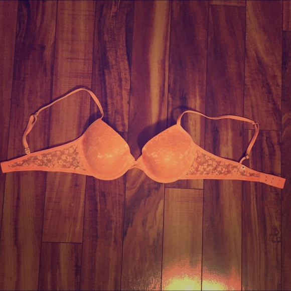 Orange lace bra by PINK!