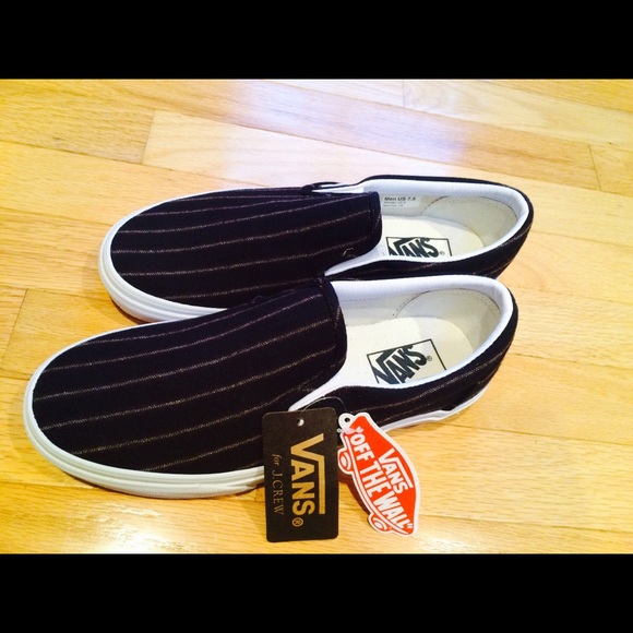 Vans J.Crew loafers slip-on pinstripe addtl pics