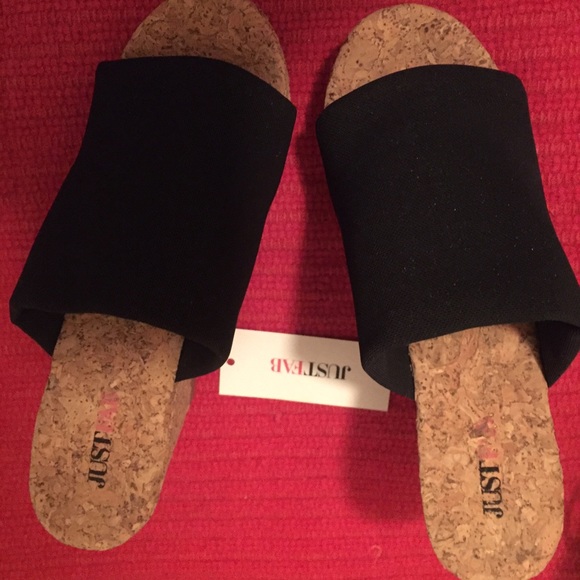 GONE!!JUST FAB  Black Platform Sandal SZ 6