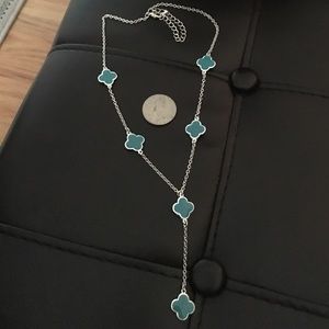 Van Clover necklace lariat style NEW enamel