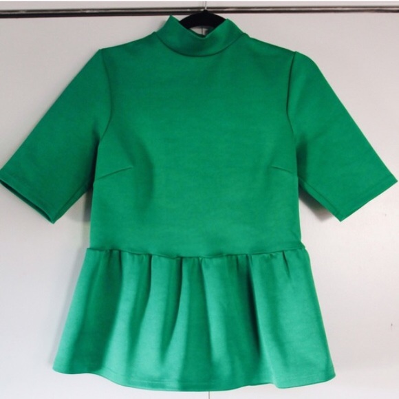 Asos Mock Neck Peplum Top