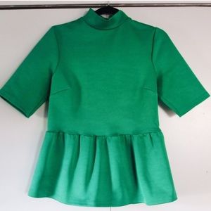 Asos Mock Neck Peplum Top