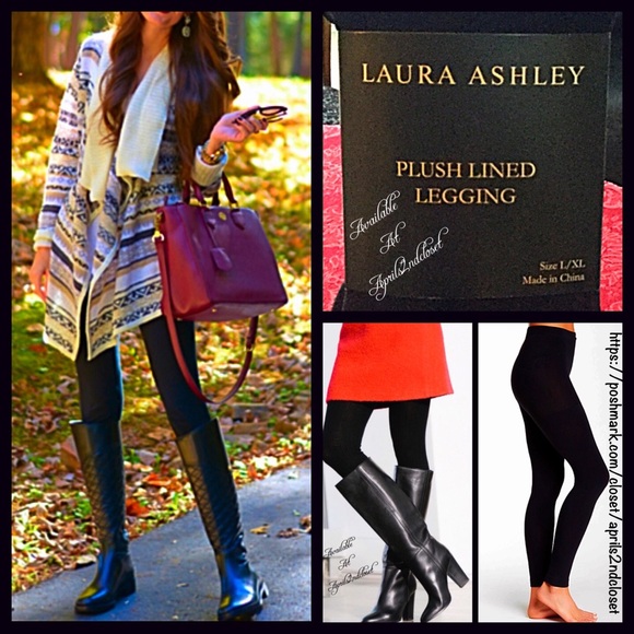 Laura Ashley Accessories - Black FLEECE LINED Plush LEGGINGS