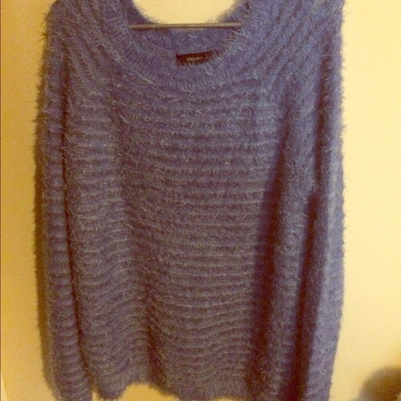 Baby blue fuzzy soft comfy sweater