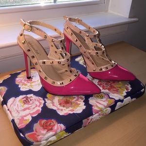 Valentino Rockstud pink look alike heels