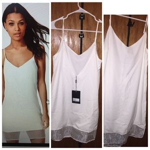 White Grid Mini Dress